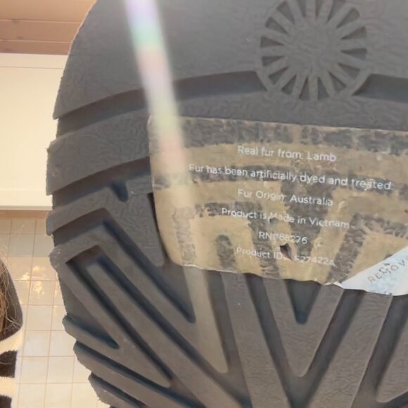 UGG Women's Disquette slip on flats Charcoal Shearling Slippers size 8 - Picture 5 of 5